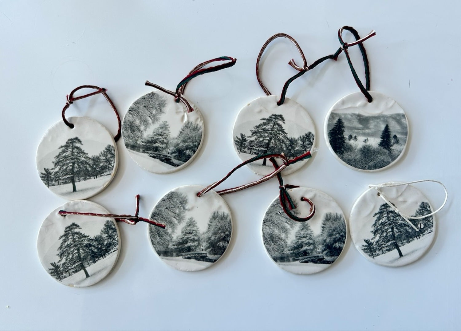 Ornaments with Snowy Scenes